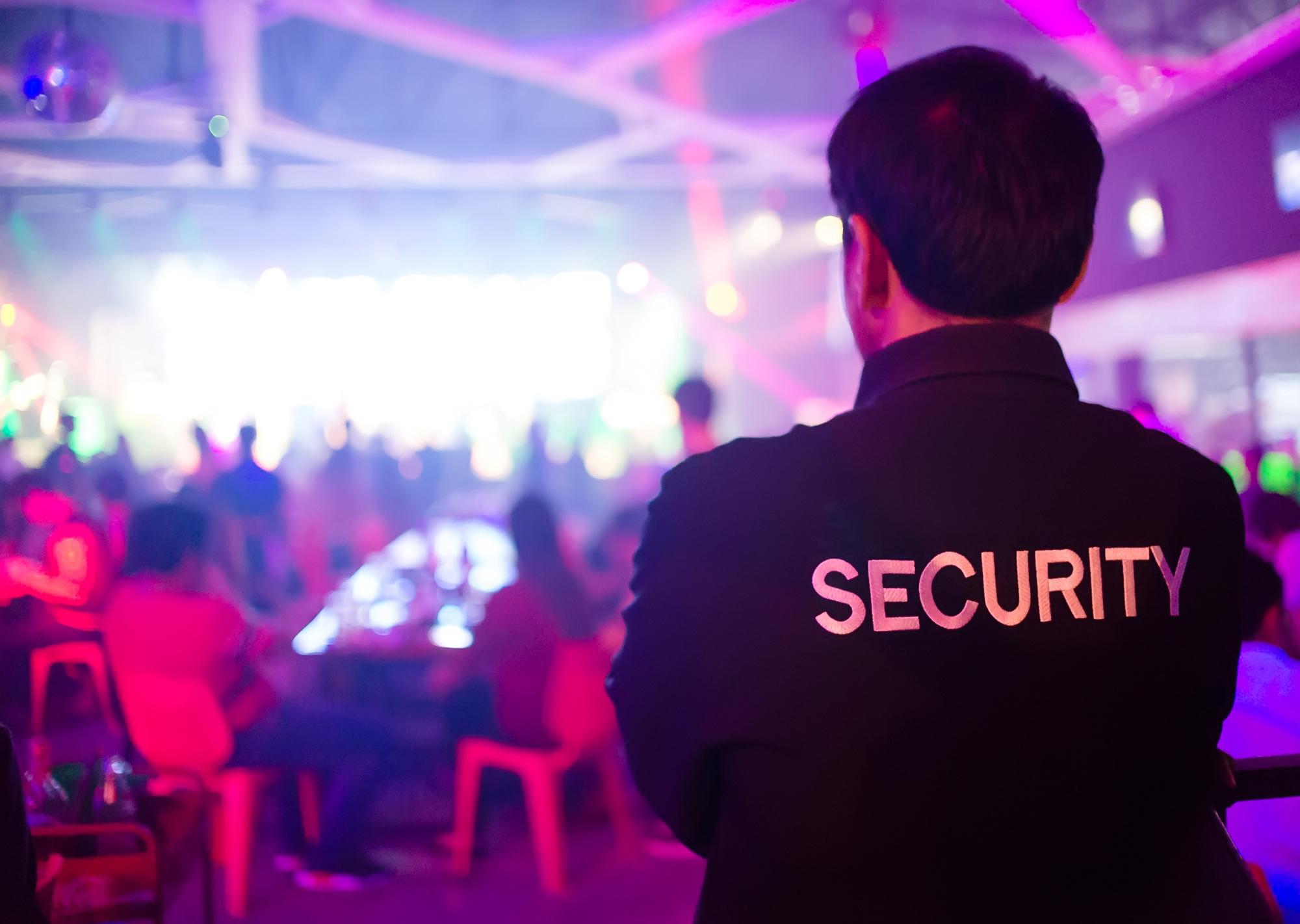 security guard in night club...