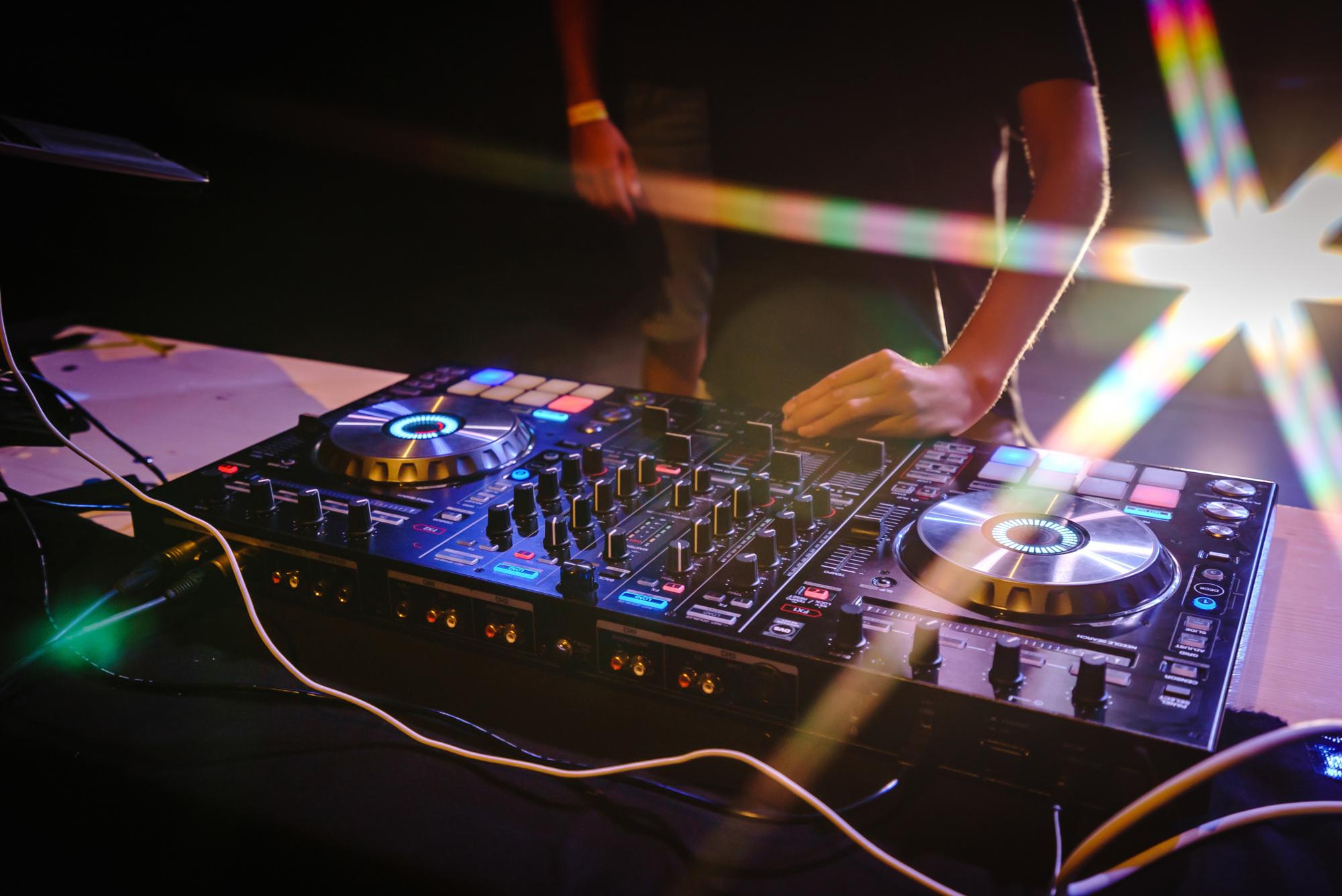 DJ working on concert