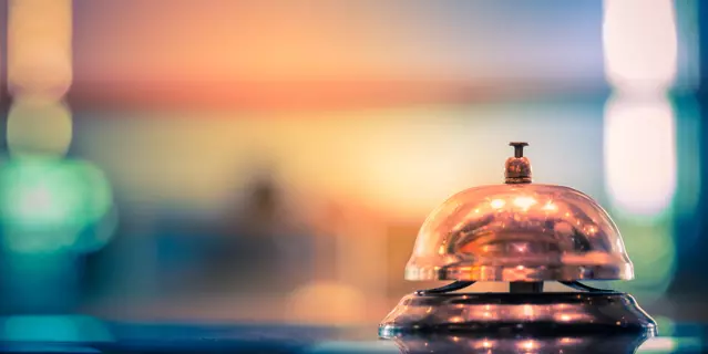 Restaurant service bell vintage with bokeh