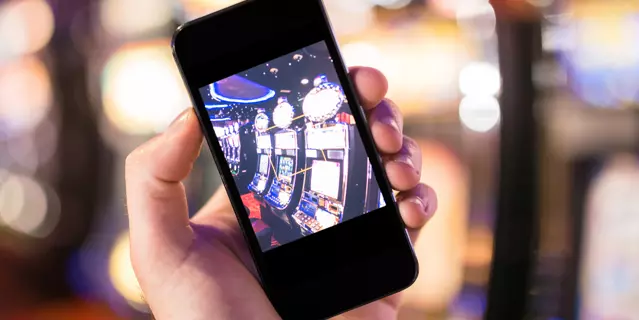 smartphone against a bokeh lights