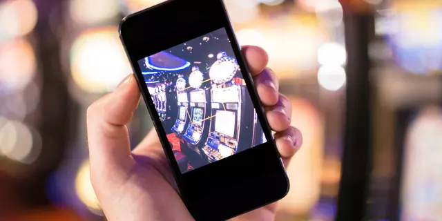 smartphone against a bokeh lights
