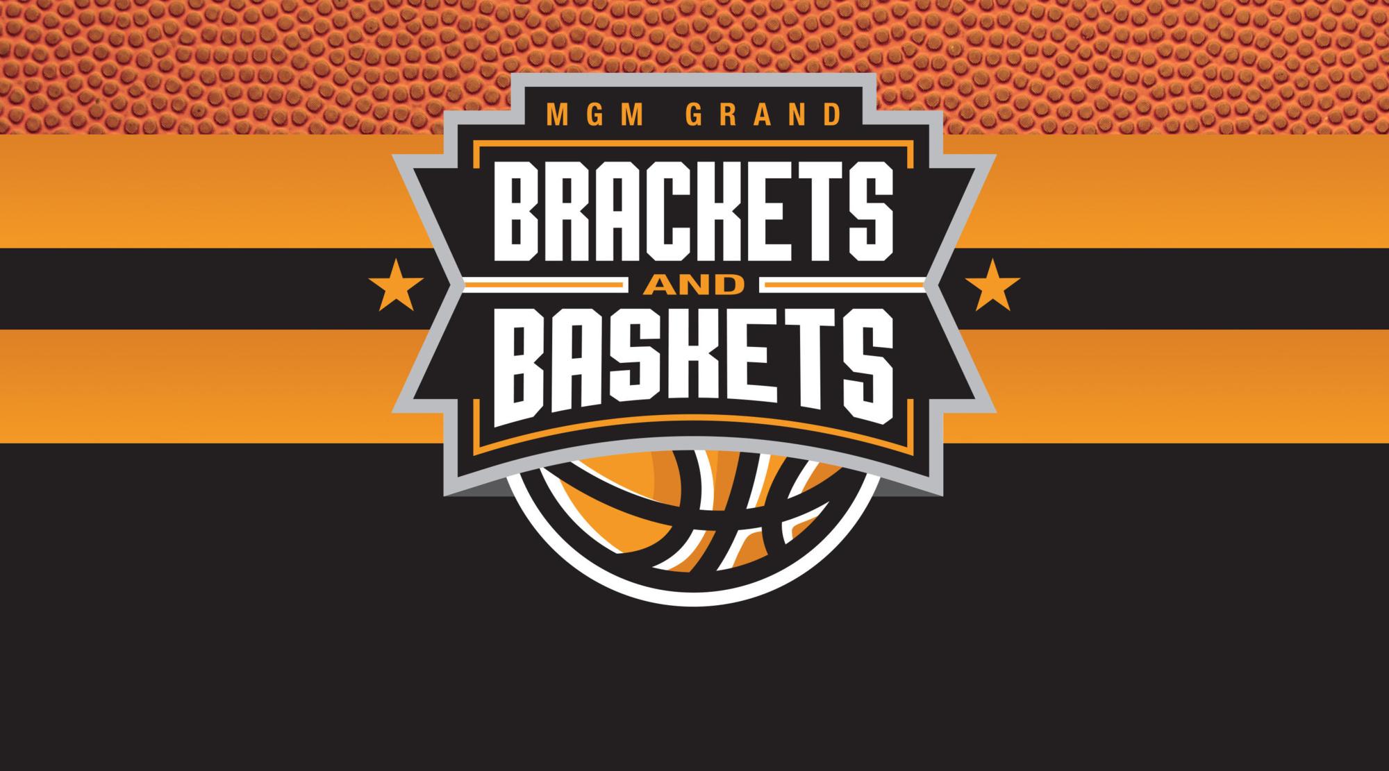 Brackets and Baskets logo for basketball events.