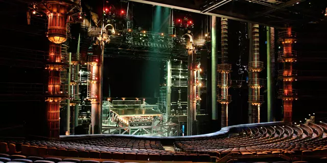 KÀ by Cirque du Soleil stage. Left side of stage when viewed from the seats